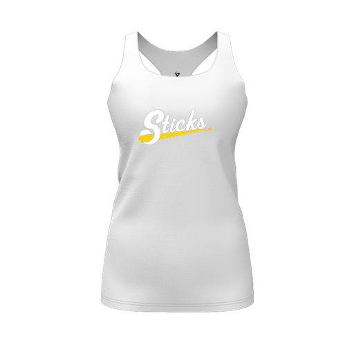 [FT0TRBWH-FYS-LOGO1] Decker Racerback Tank Top (Female Youth S, White, Logo 1)