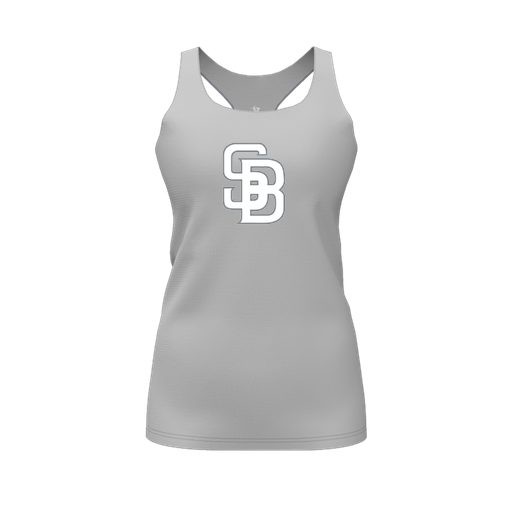 [CUS-DFW-RCBK-PER-GRY-FYS-LOGO2] Racerback Tank Top (Female Youth S, Gray, Logo 2)