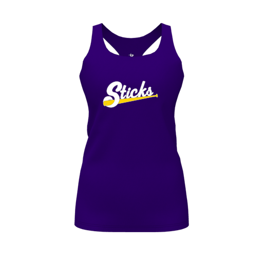 [FT0TRBPP-FYS-LOGO1] Decker Racerback Tank Top (Female Youth S, Purple, Logo 1)