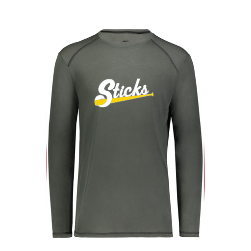[6845.98D.S-LOGO1] Men's SoftTouch Long Sleeve (Adult S, Gray, Logo 1)