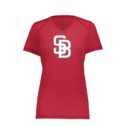 [6844.083.XS-LOGO2] Women's SoftTouch Short Sleeve (Female Adult XS, Red, Logo 2)