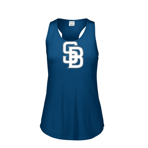 [3078.U22.S-LOGO2] Ladies Tri Blend Tank Top (Female Adult S, Navy, Logo 2)