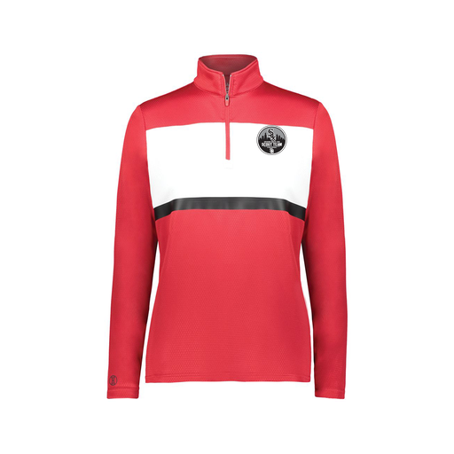 [222791.408.XS-LOGO3] Ladies Bold 1/4 Zip Pullover (Female Adult XS, Red, Logo 3)
