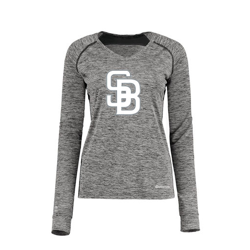[222770.K94.XS-LOGO2] Ladies Electric Long Sleeve Shirt (Female Adult XS, Black, Logo 2)