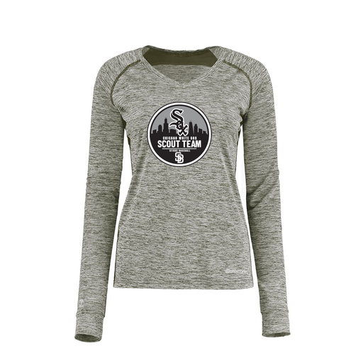 [222770.K94.XS-LOGO3] Ladies Electric Long Sleeve Shirt (Female Adult XS, Gray, Logo 3)