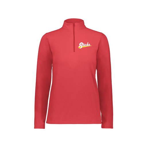[6864.083.XS-LOGO1] Ladies MicroFleece 1/4 Zip Pullover (Female Adult XS, Red, Logo 1)