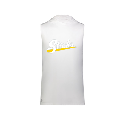 [222590.005.XS-LOGO1] Men's CoolDry Sleeveless Hoodie (Adult XS, White, Logo 1)