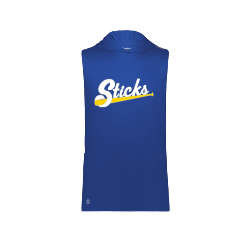 [222590.060.XS-LOGO1] Men's CoolDry Sleeveless Hoodie (Adult XS, Royal, Logo 1)