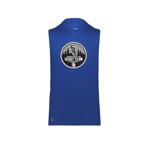 [222590.060.XS-LOGO3] Men's CoolDry Sleeveless Hoodie (Adult XS, Royal, Logo 3)