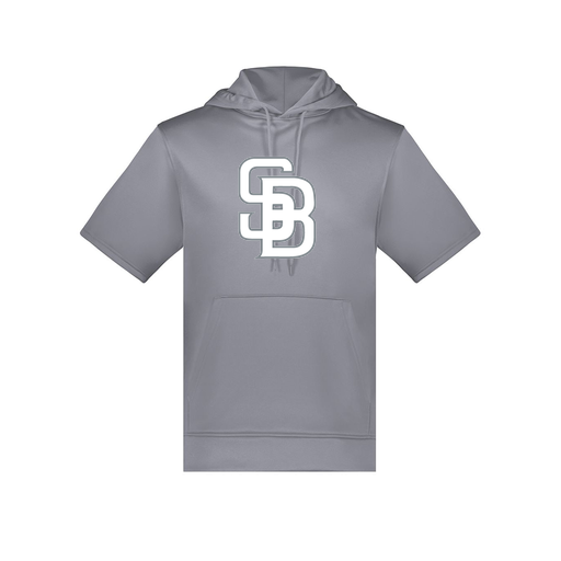 [6871.059.S-LOGO2] Men's Dri Fit Short Sleeve Hoodie (Adult S, Gray, Logo 2)