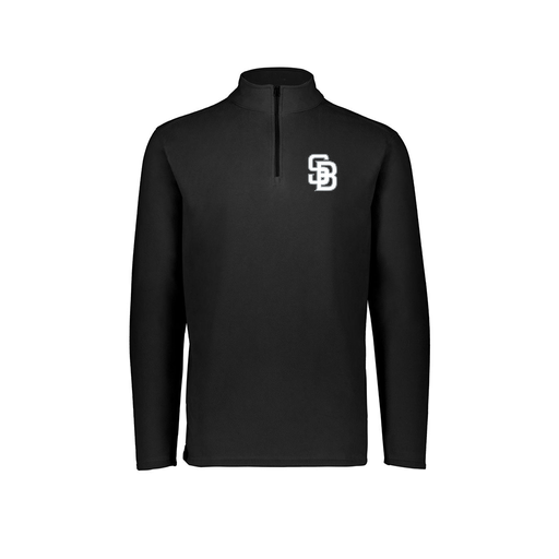 [6863.080.XS-LOGO2] Men's MicroFleece 1/4 Zip Pullover (Adult XS, Black, Logo 2)