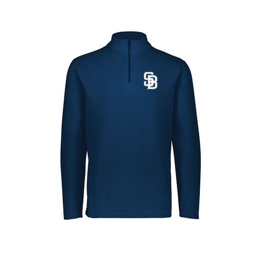 [6863.065.XS-LOGO2] Men's MicroFleece 1/4 Zip Pullover (Adult XS, Navy, Logo 2)