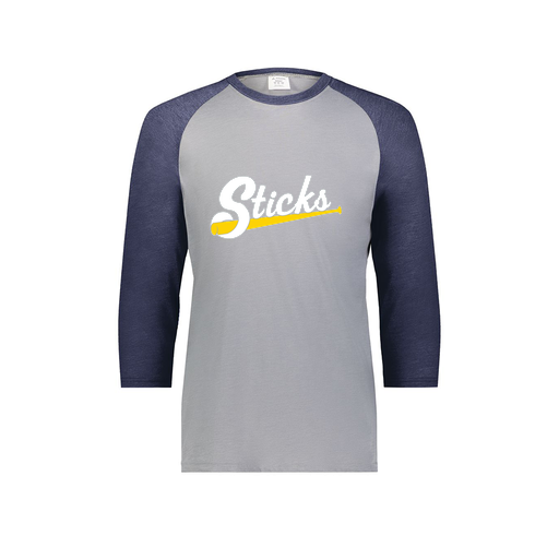 [6880.29V.S-LOGO1] Youth Vintage 3/4 T-Shirt (Youth S, Navy, Logo 1)