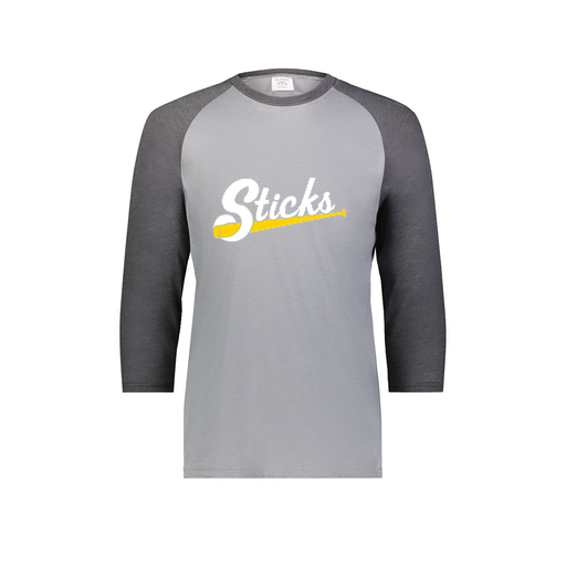 [6880.30V.S-LOGO1] Youth Vintage 3/4 T-Shirt (Youth S, Gray, Logo 1)