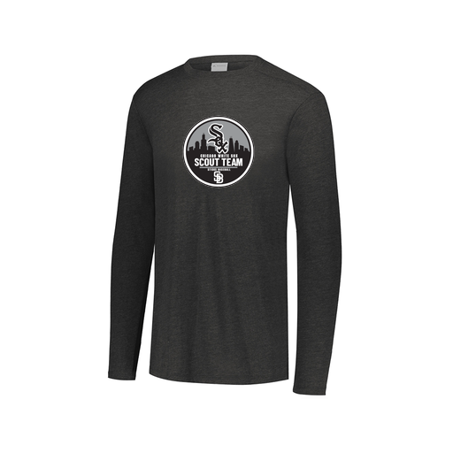 [FTLCUBBK-AXS-LOGO3] Decker Men's Tri-Blend T-Shirt - Long Sleeve (Adult XS, Black, Logo 3)