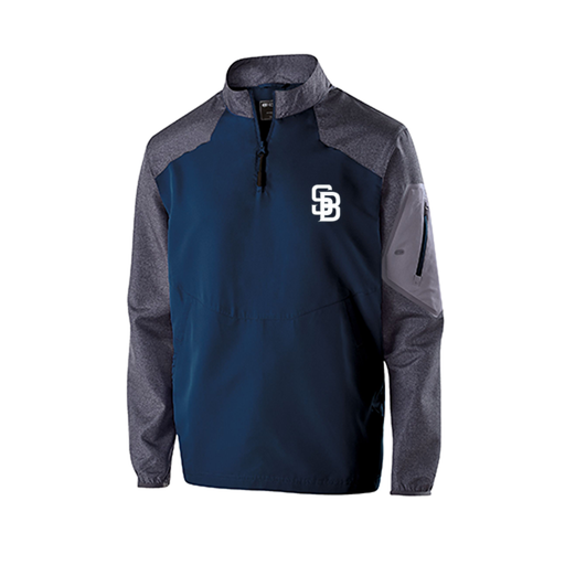 [229155.H03.XS-LOGO2] Men's Raider LS Pullover (Adult XS, Navy, Logo 2)