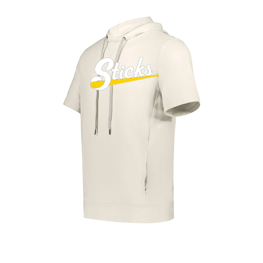 [222505.907.S-LOGO1] Men's Venturs Soft Knit Short Sleeve Hoodie (Adult S, White, Logo 1)