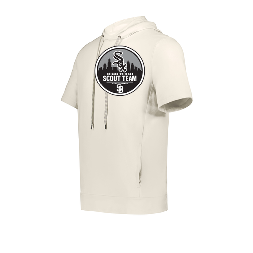 [222505.907.S-LOGO3] Men's Venturs Soft Knit Short Sleeve Hoodie (Adult S, White, Logo 3)