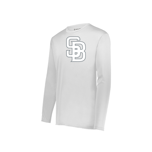 [222823.005.S-LOGO2] Youth LS Smooth Sport Shirt (Youth S, White, Logo 2)