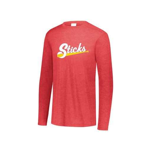[FTLCUBRD-YS-LOGO1] Decker Youth Tri-Blend T-Shirt - Long Sleeve (Youth S, Red, Logo 1)