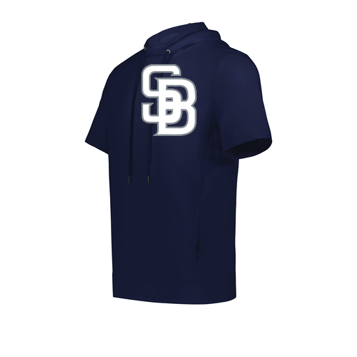 [222605.065.S-LOGO2] YOUTH VENTURA SOFT KNIT SHORT SLEEVE HOODIE (Youth S, Navy, Logo 2)