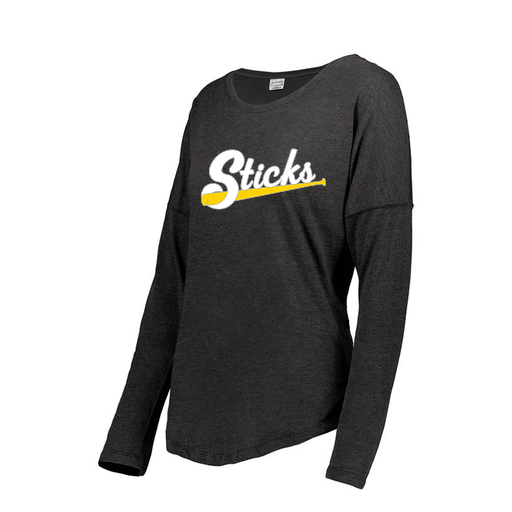 [FTLCUBBK-FAS-LOGO1] Decker Women's Tri-Blend T-Shirt - Long Sleeve (Female Adult S, Black, Logo 1)