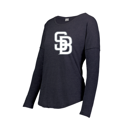 [FTLCUBNV-FAS-LOGO2] Ladies LS Ultra-blend T-Shirt (Female Adult S, Navy, Logo 2)