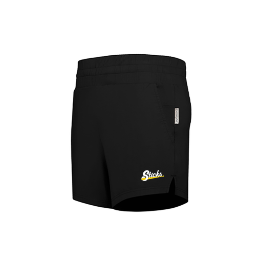 [223704.080.XS-LOGO1] LADIES VENTURA SOFT KNIT SHORTS (Female Adult XS, Black, Logo 1)