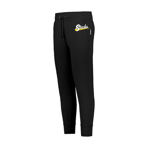 [222799.080.XS-LOGO1] LADIES VENTURA SOFT KNIT JOGGER (Female Adult XS, Black, Logo 1)